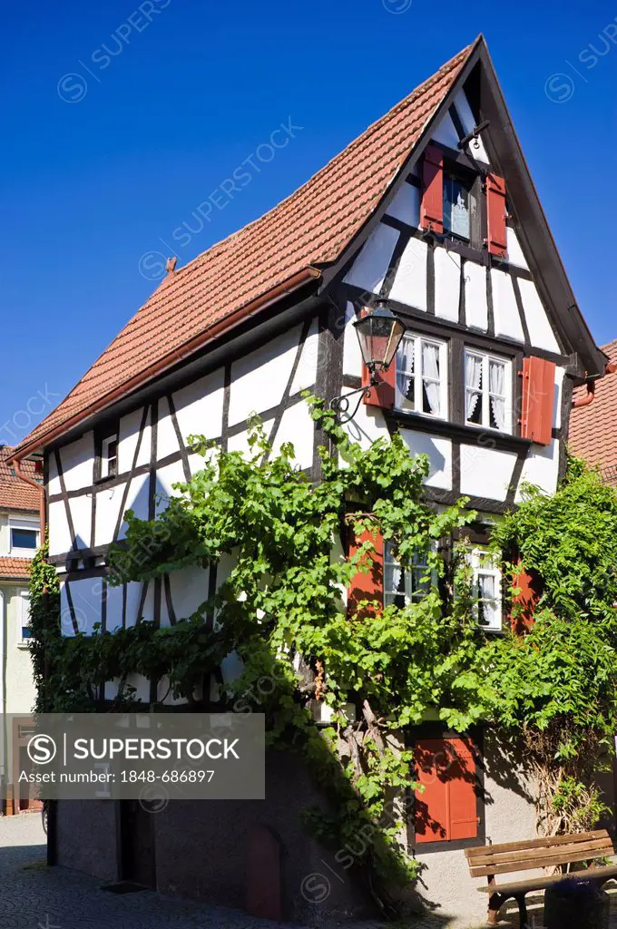 Haus Kickelhain half-timbered house, Mosbach, Rhein-Neckar-Kreis district, Baden-Wuerttemberg, Germany, Europe