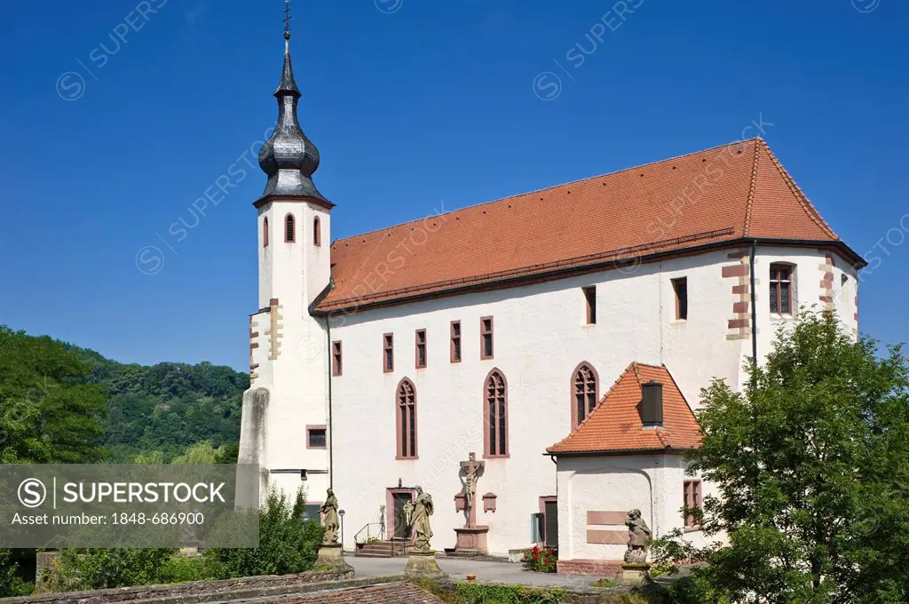 Tempelhaus former palace, now a church, Neckarelz district, Mosbach, Odenwald, Rhein-Neckar-Kreis district, Baden-Wuerttemberg, Germany, Europe