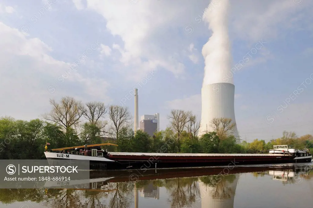 Steinkohlekraftwerk Heilbronn coal-fired power station on the Neckar river, Heilbronn, Baden-Wuerttemberg, Germany, Europe