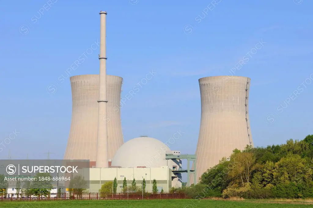 Grafenrheinfeld Nuclear Power Station, out of service, Grafenrheinfeld, Lower Franconia, Franconia, Bavaria, Germany, Europe