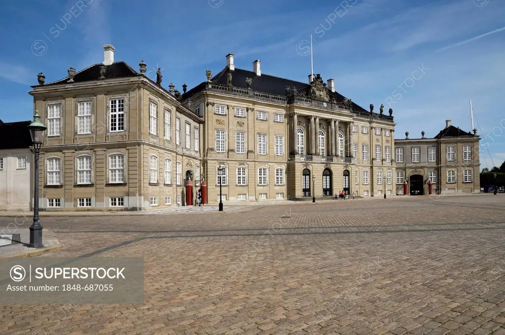 Amalienborg Palace, Copenhagen, Denmark, Scandinavia, Europe