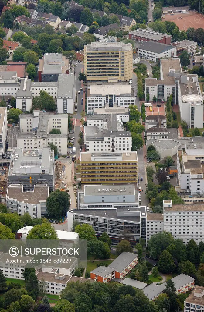 Aerial view, University Hospital Essen, Ruhr Area, North Rhine-Westphalia, Germany, Europe