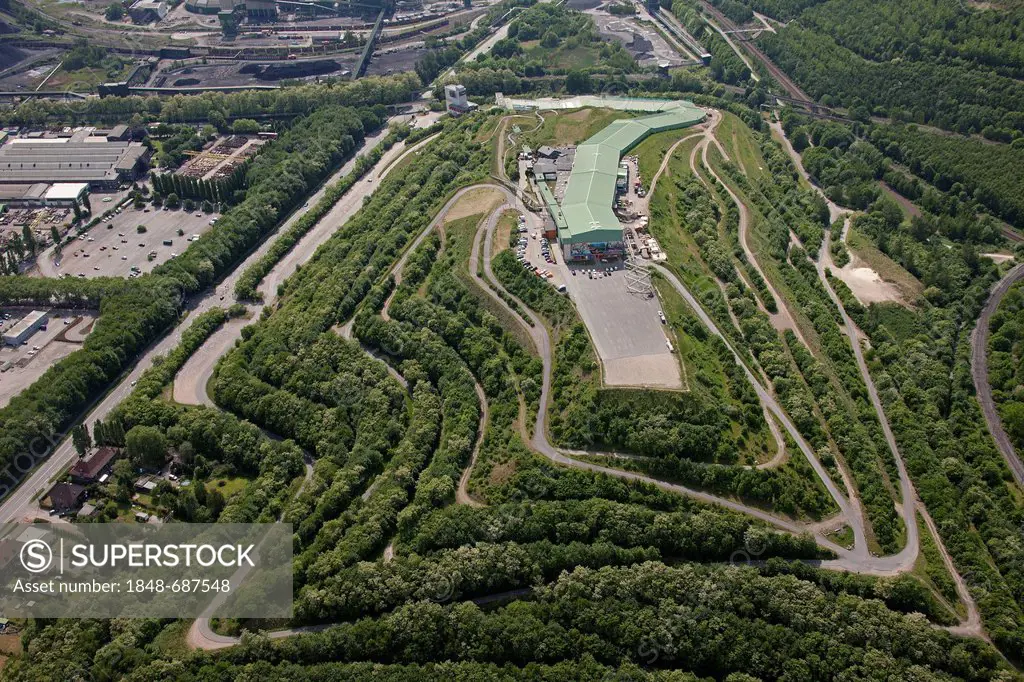 Aerial view, Alpincenter Bottrop indoor ski center, Bottrop, Ruhrgebiet region, North Rhine-Westphalia, Germany, Europe