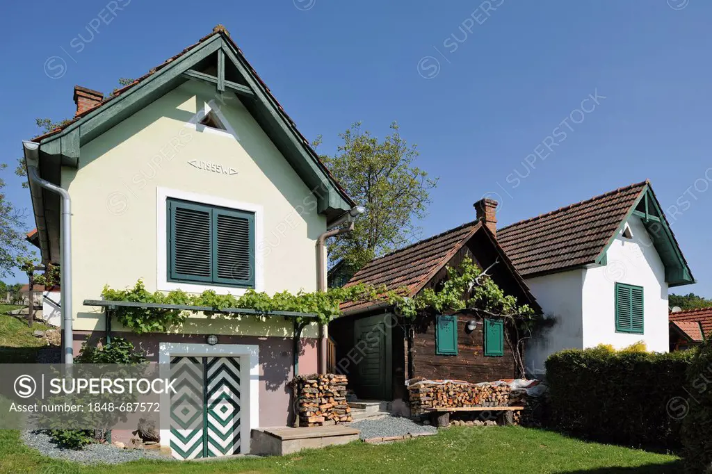Weinhauer houses on Csaterberg, Kohfidisch, Burgenland, Austria, Europe