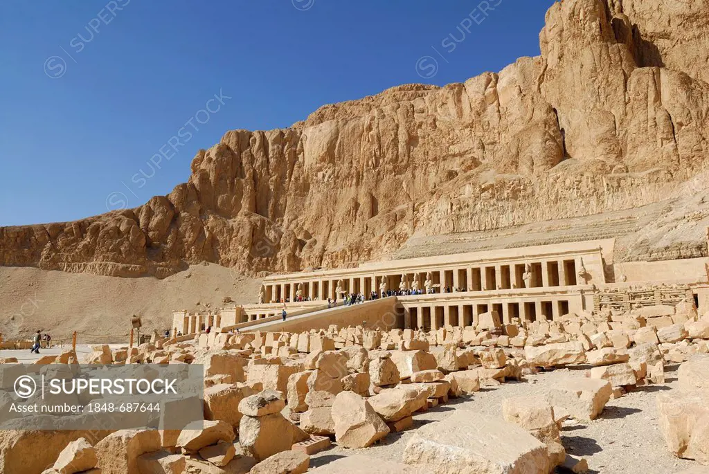 Temple of Hatshepsut, Western Thebes, Deir el-Bahari, Luxor, Nile Valley, Egypt, Africa