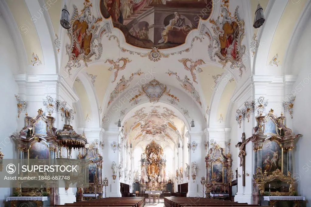 Parish Church of the Assumption, Schongau, Pfaffenwinkel, Upper Bavaria, Bavaria, Germany, Europe