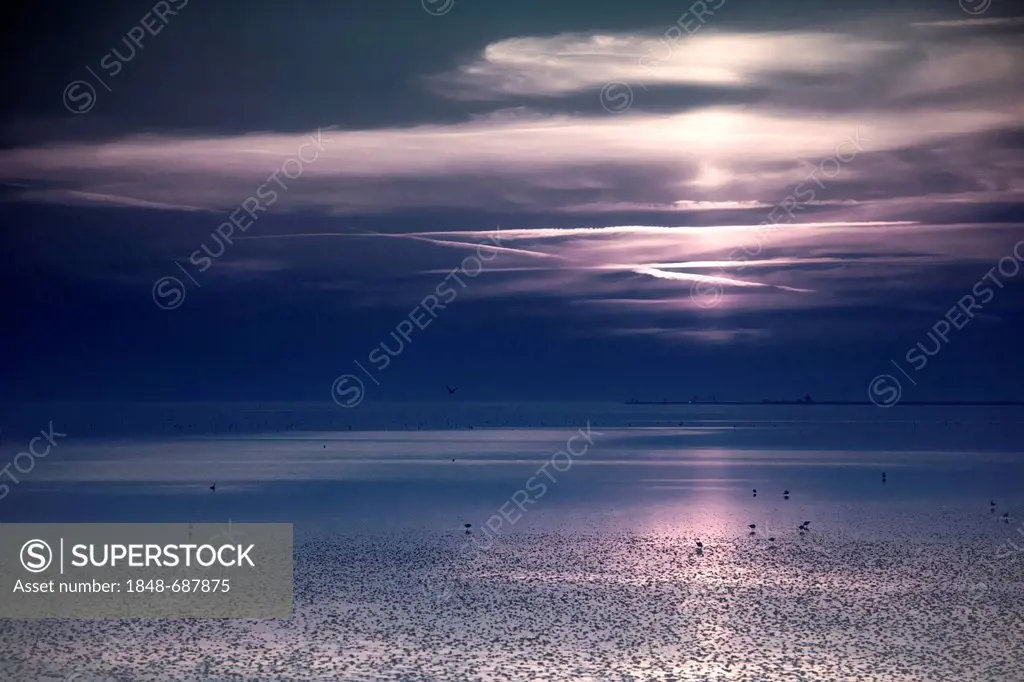 Sunset at Sea, North Sea coast, Germany, Europe