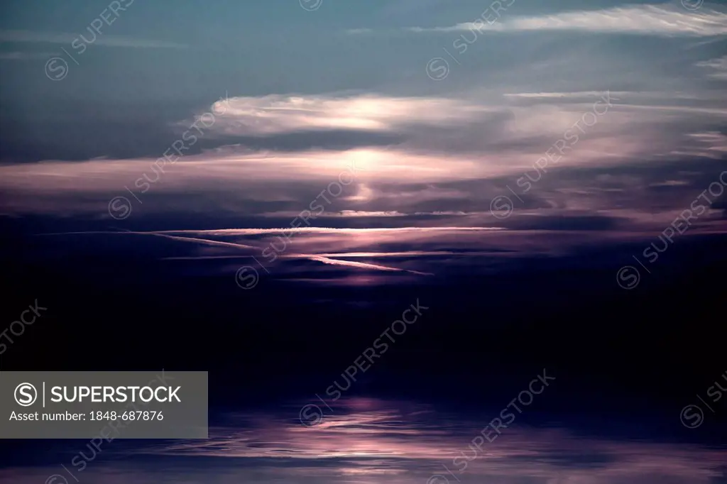 Sunset at Sea, North Sea coast, Germany, Europe