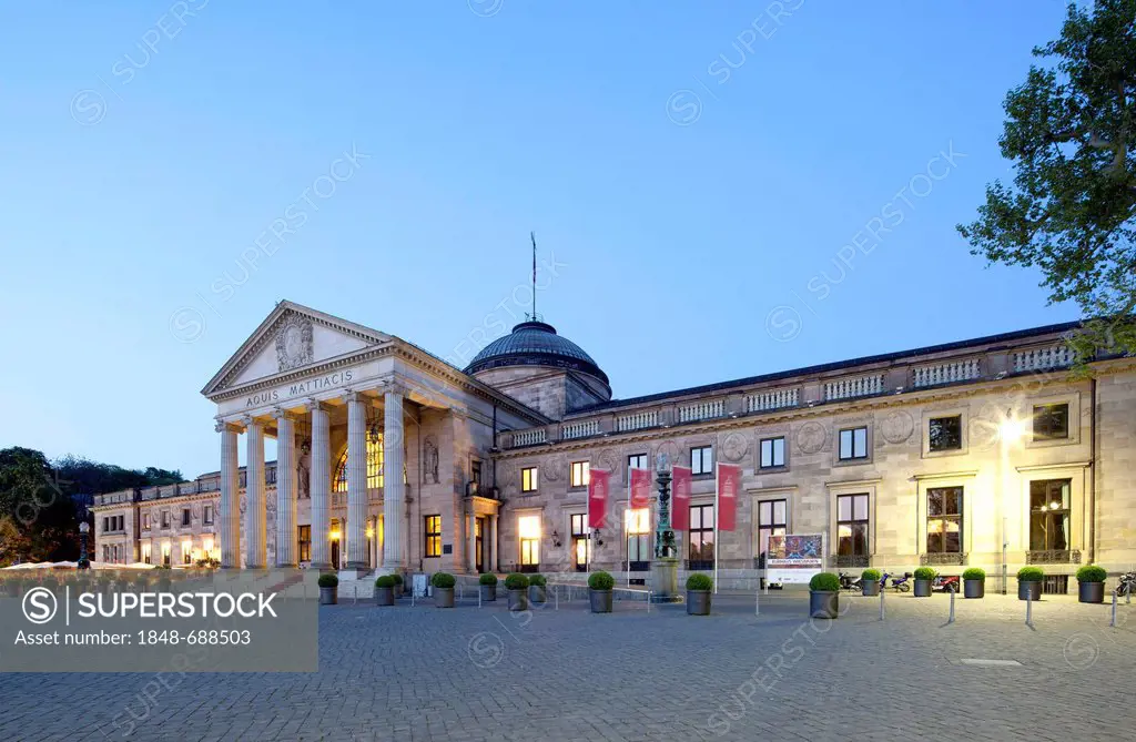 New spa hotel, casino, Bowling Green, Wiesbaden, Hesse, Germany, Europe, PublicGround