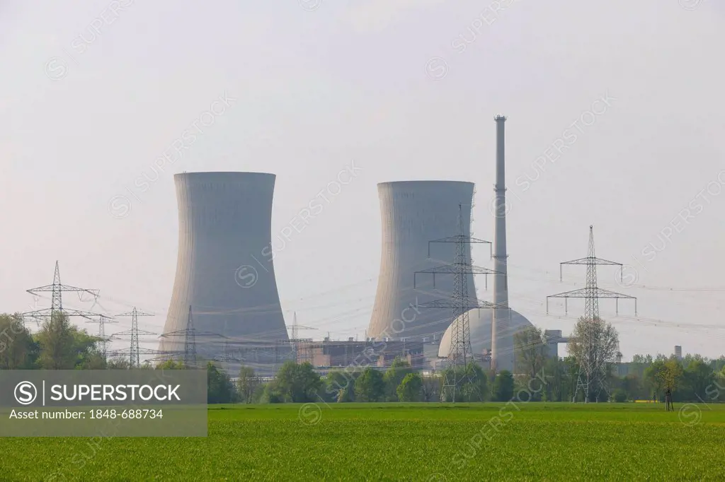 Nuclear power plant Grafenrheinfeld, out of service, Grafenrheinfeld, Lower Franconia, Franconia, Bavaria, Germany, Europe