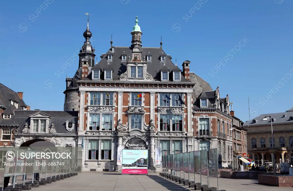 The trade exchange from 1932, Neo-Renaissance, now congress centre, Namur, Walloon Region or Wallonia, Belgium, Europe