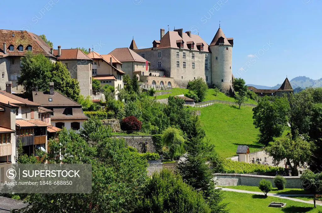 Chteau de Gruyères castle, Gruyères, Fribourg, Switzerland, Europe