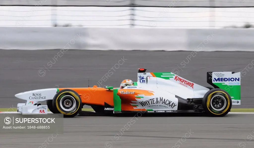 Adrian Sutil, GER, Force India, Formula 1 Grand Prix season 2011, Santander German Grand Prix, Nurburgring race track, Rhineland-Palatinate, Germany, ...