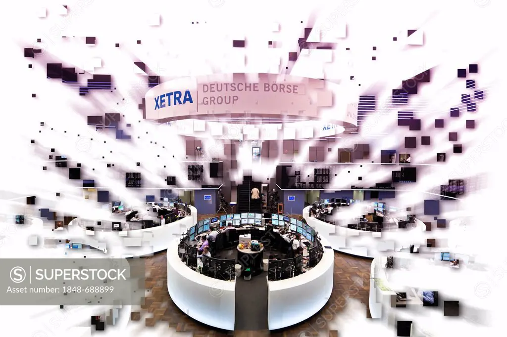 Exploding Stock Exchange, symbolic image for the Stock Market Crash