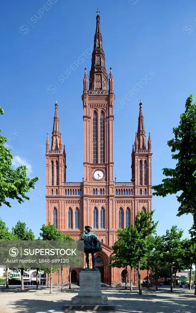 Marktkirche, Market Church, Nassauer Landesdom, Wiesbaden, Hesse, Germany, Europe, PublicGround