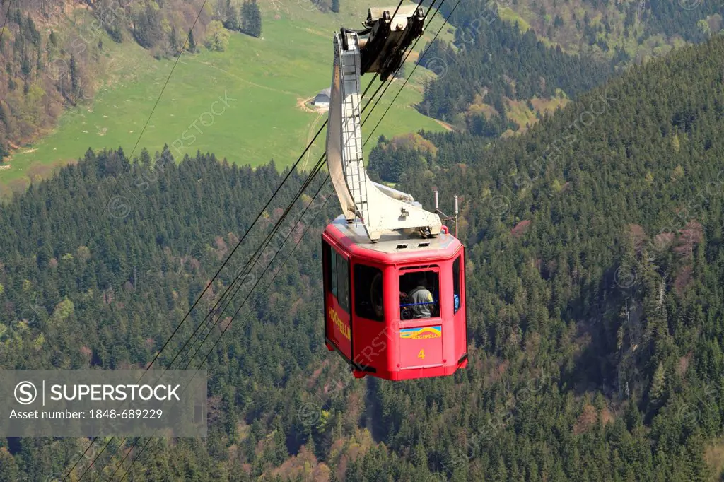 Cable car, Hochfelln, Chiemgau Alps, Upper Bavaria, Germany, Europe