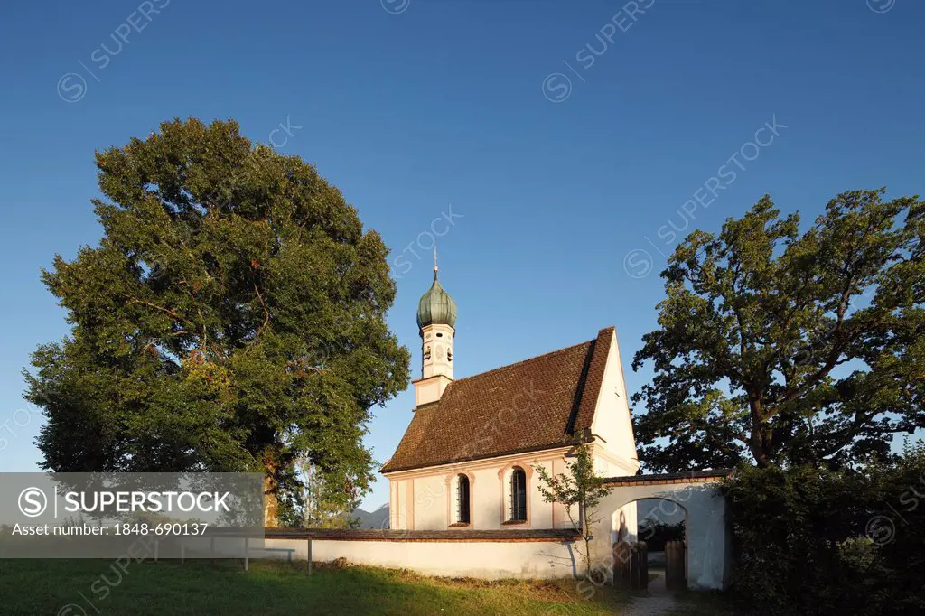 Church of St. George, Ramsachkircherl church, Aehndl, Murnau, Blaues Land region, Upper Bavaria, Bavaria, Germany, Europe, PublicGround