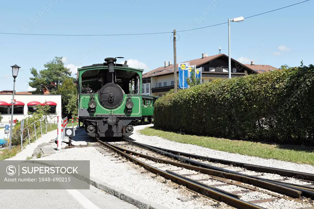 Chiemsee-Bahn steam train, Prien, Upper Bavaria, Germany, Europe