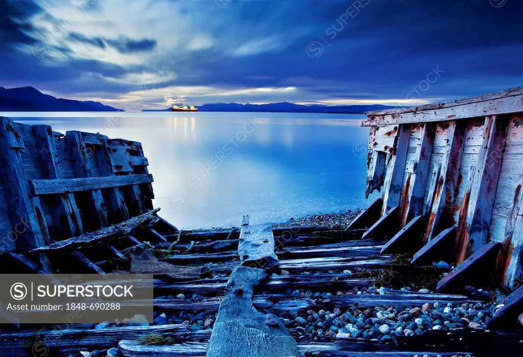 Ship wreck in Tierra del Fuego, Argentina, South America