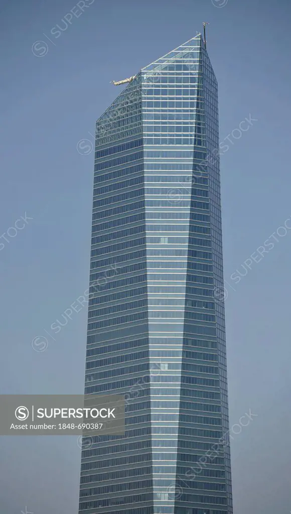 Cuatro Torres Business Area, formerly the Madrid Arena, with four skyscrapers, here Torre de Cristal, Crystal Tower, Madrid, Spain, Europe, PublicGrou...