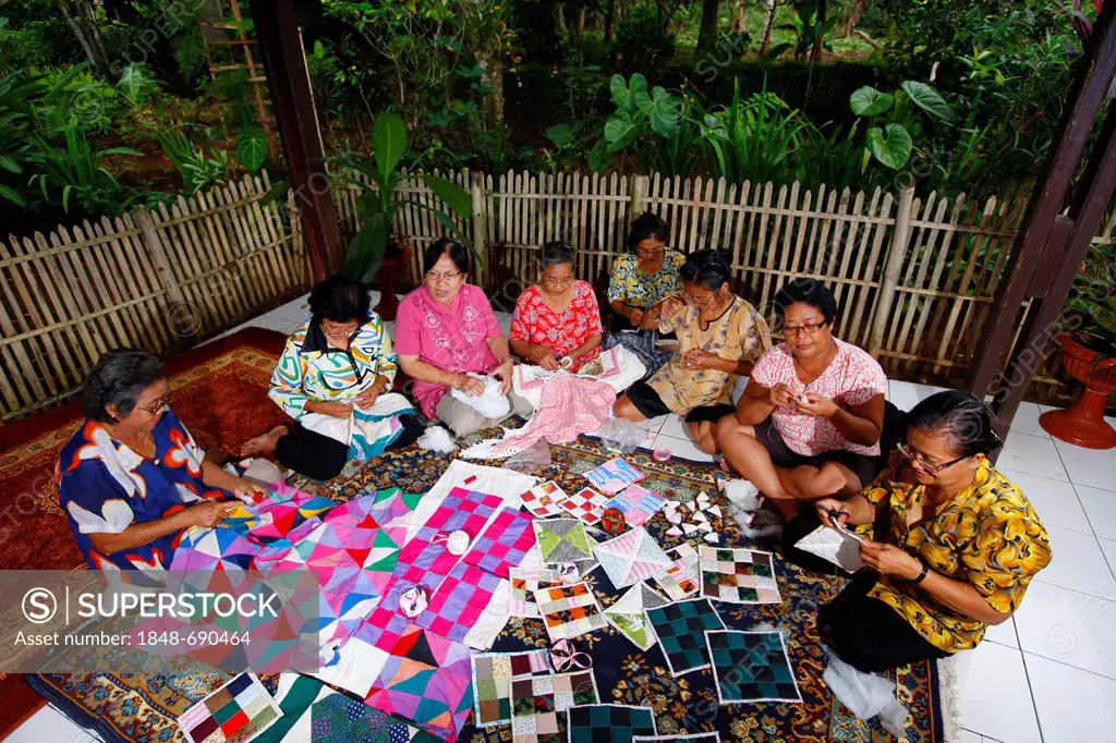 Women producing patchwork, arts and crafts, Palalangon, Bandung, Java, Indonesia, Southeast Asia