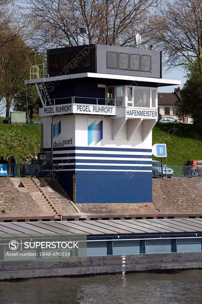 Harbourmaster's office and level, Ruhrort district, Duisburg, North Rhine-Westphalia,