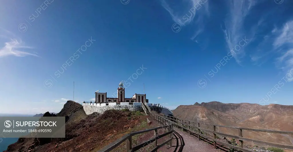 Panorama, lighthouse, Faro de la Punta Entallada, Fuerteventura, Canary Islands, Spain, Europe