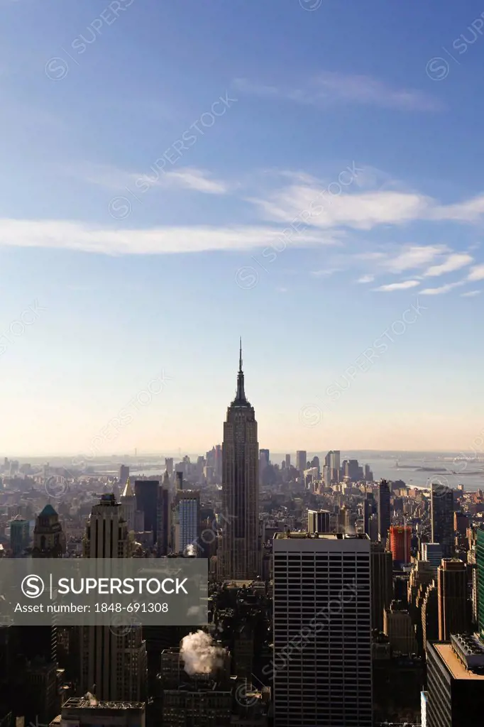 View from Rockefeller Center on the Empire State Building in Manhattan, New York City, United States of America