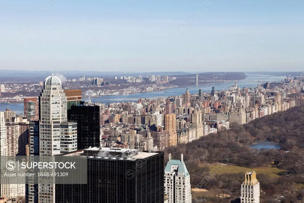 View from Rockefeller Center on Central Park in Manhattan, New York City, United States of America