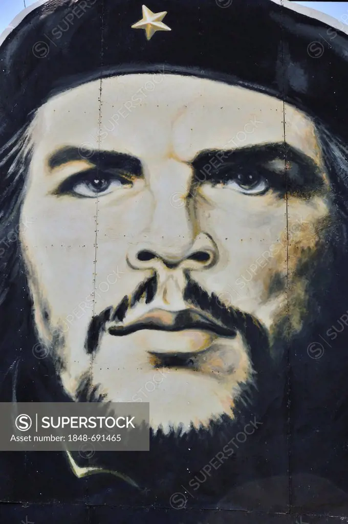 Revolutionary propaganda, portrait of Ernesto Che Guevara, Las Tunas, Cuba, Caribbean