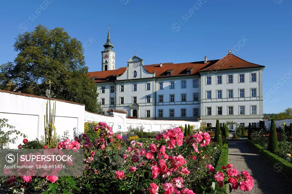 Prelate garden, Schaeftlarn Abbey, Upper Bavaria, Bavaria, Germany, Europe
