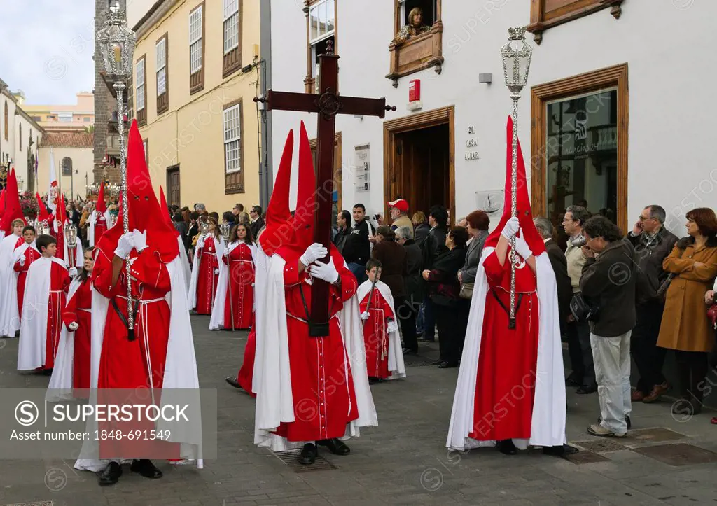 Good Friday procession, Semana Santa, Holy Week, La Laguna, northeastern Tenerife, Tenerife, Canary Islands, Spain, Europe