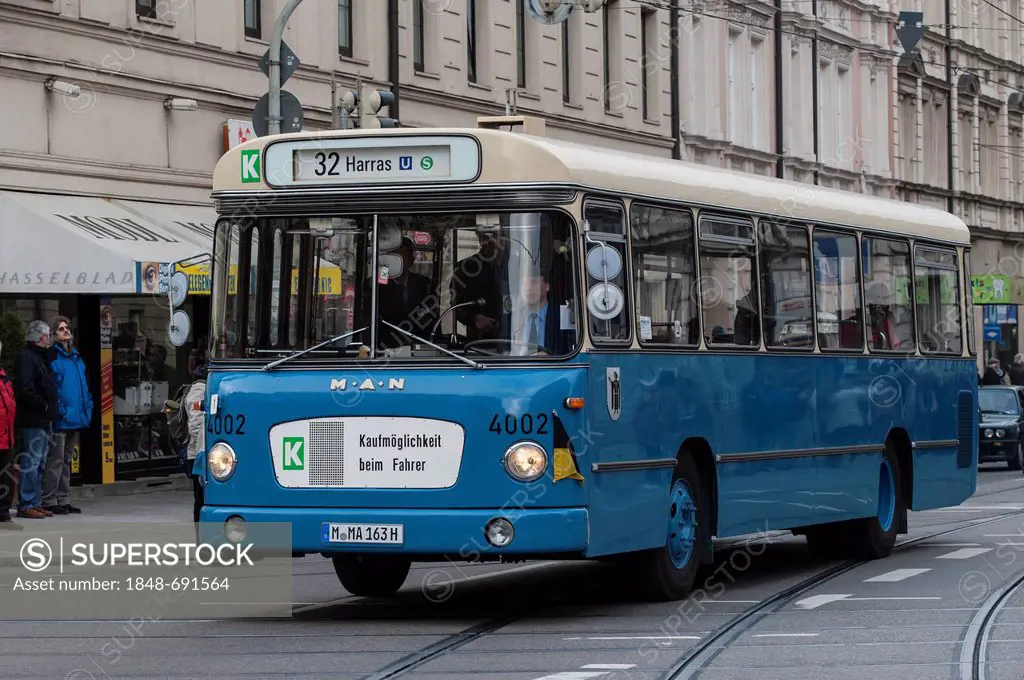 Historic bus, 1960-1970's, Munich, Bavaria, Germany, Europe