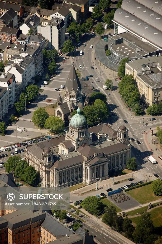 Aerial view, Hanseatic Higher Regional Court, Hamburg, Germany, Europe