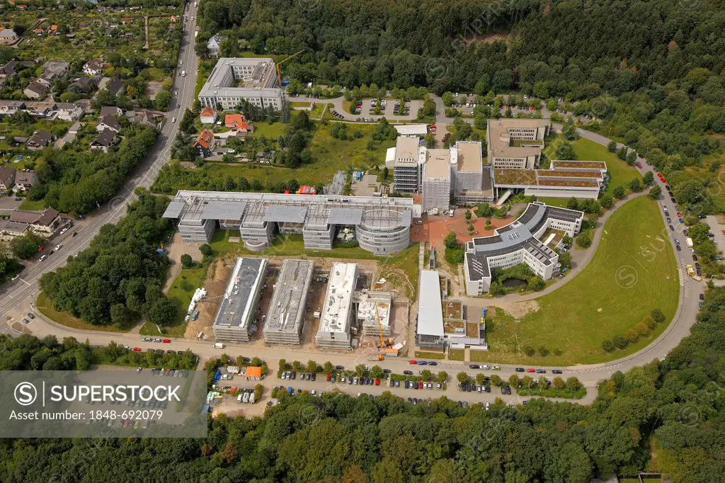Aerial view, Distance University of Hagen, Hagen, Ruhr area, North Rhine-Westphalia, Germany, Europe
