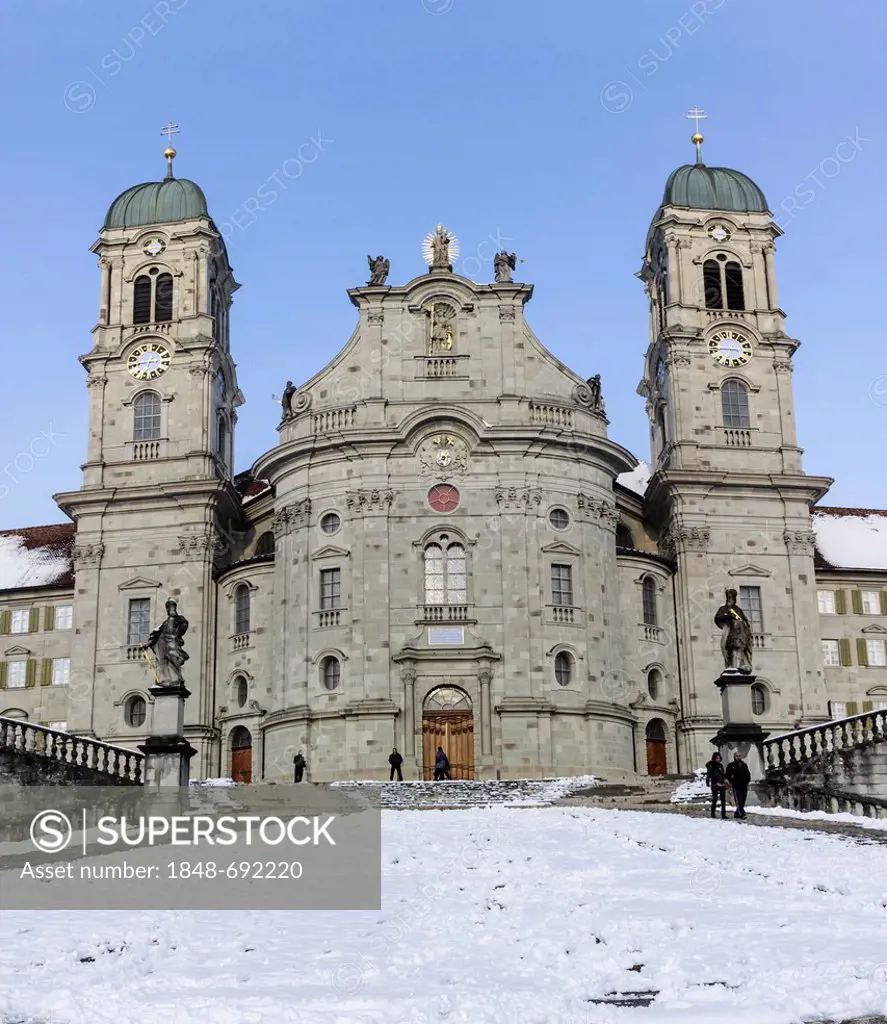 Benedictine Einsiedeln Abbey, monastery, place of pilgrimage, Einsiedeln, Canton of Schwyz, Switzerland, Europe