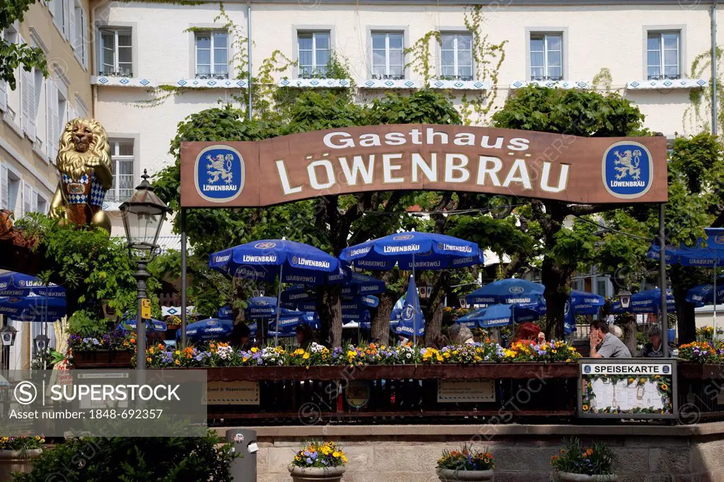 Loewenbraeu Restaurant, Baden-Baden, Black Forest, Baden-Wuerttemberg, Germany, Europe