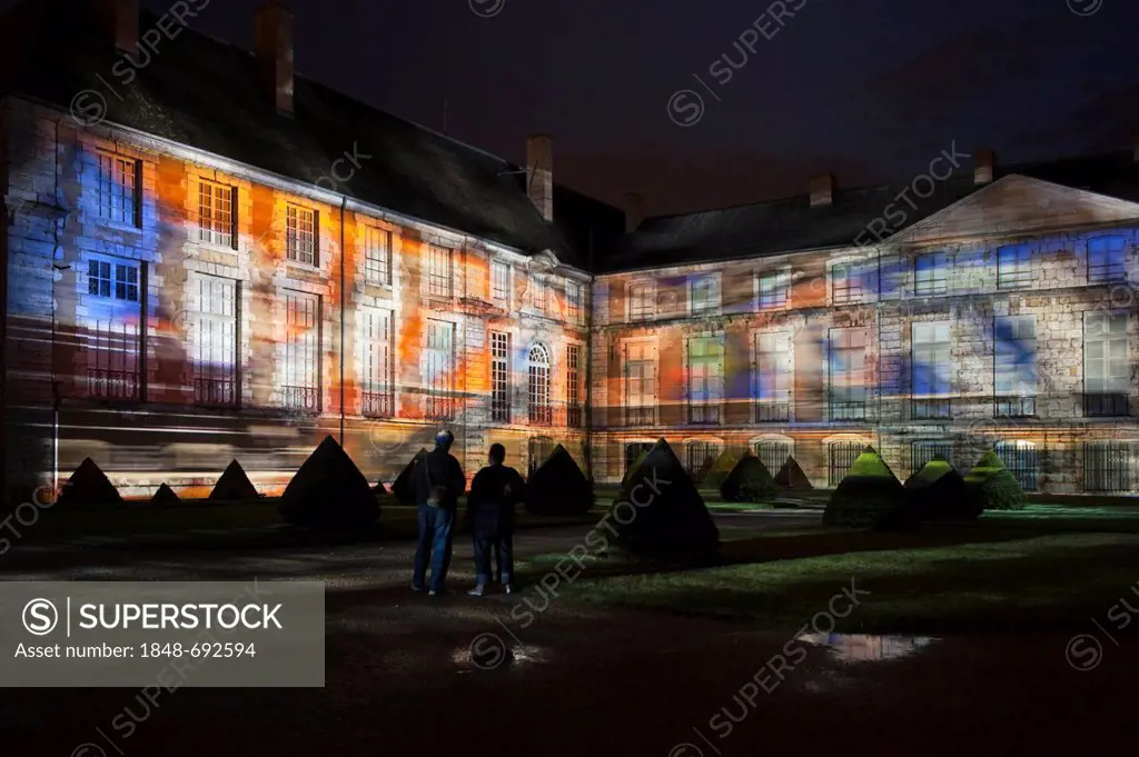 Musée des Beaux-Arts, Museum of Fine Arts, illuminated from April until September nightly at dusk, Chartres, Eure-et-Loir, France, Europe, PublicGroun...
