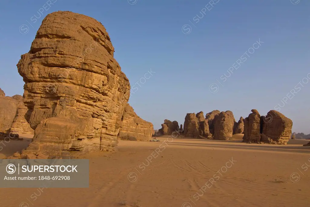 Rock formations in the desert near Tikoubaouine, Algeria, Africa