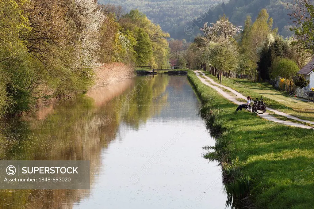 Ludwig-Donau-Main-Kanal or Ludwig Canal, Berching, Upper Palatinate, Bavaria, Germany, Europe