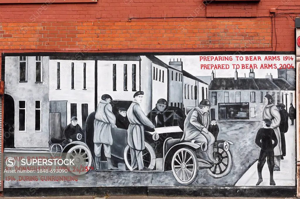 Protestant mural, Shankill Road, West Belfast, Belfast, Northern Ireland, United Kingdom, Europe, PublicGround