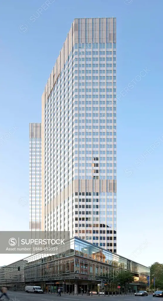Eurotower, headquarters of the European Central Bank, Frankfurt am Main, Hesse, Germany, Europe, PublicGround