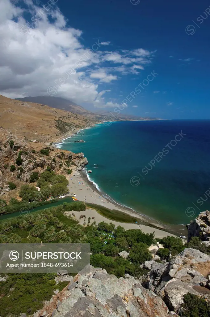 Preveli beach, south coast, Crete, Greece, Europe