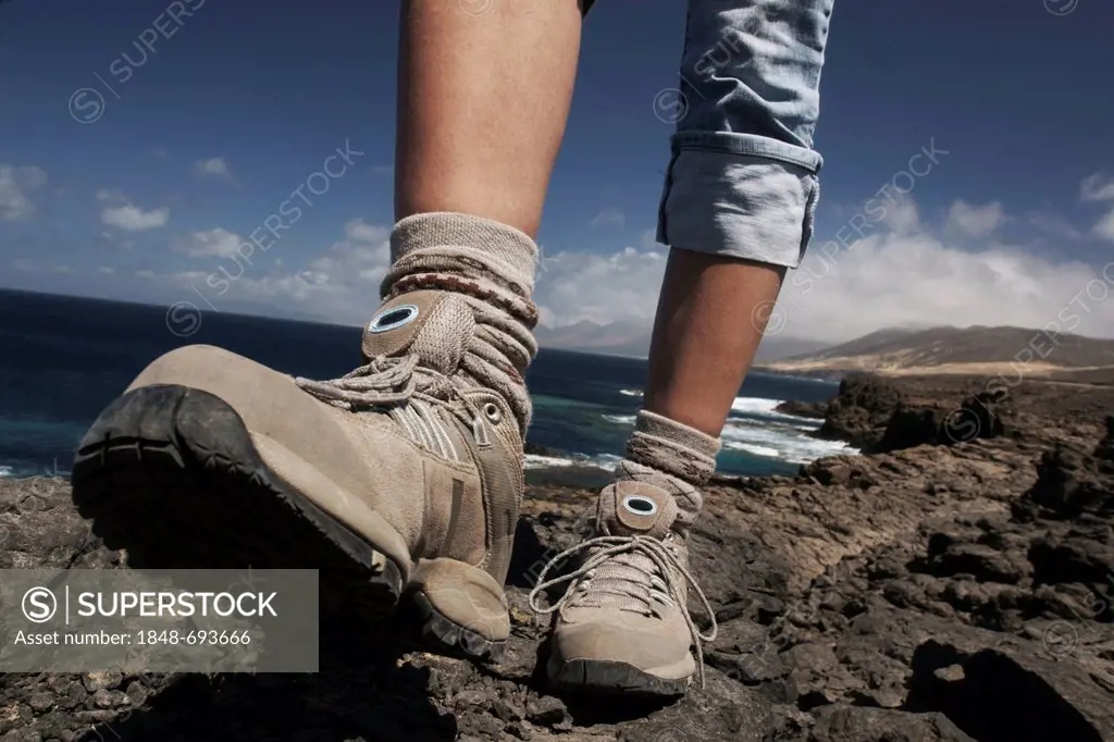 Feet, hiking, Punta de Jandia, Puerto de la Cruz, Jandia, nature park, national park, Fuerteventura, Canary Islands, Spain, Europe