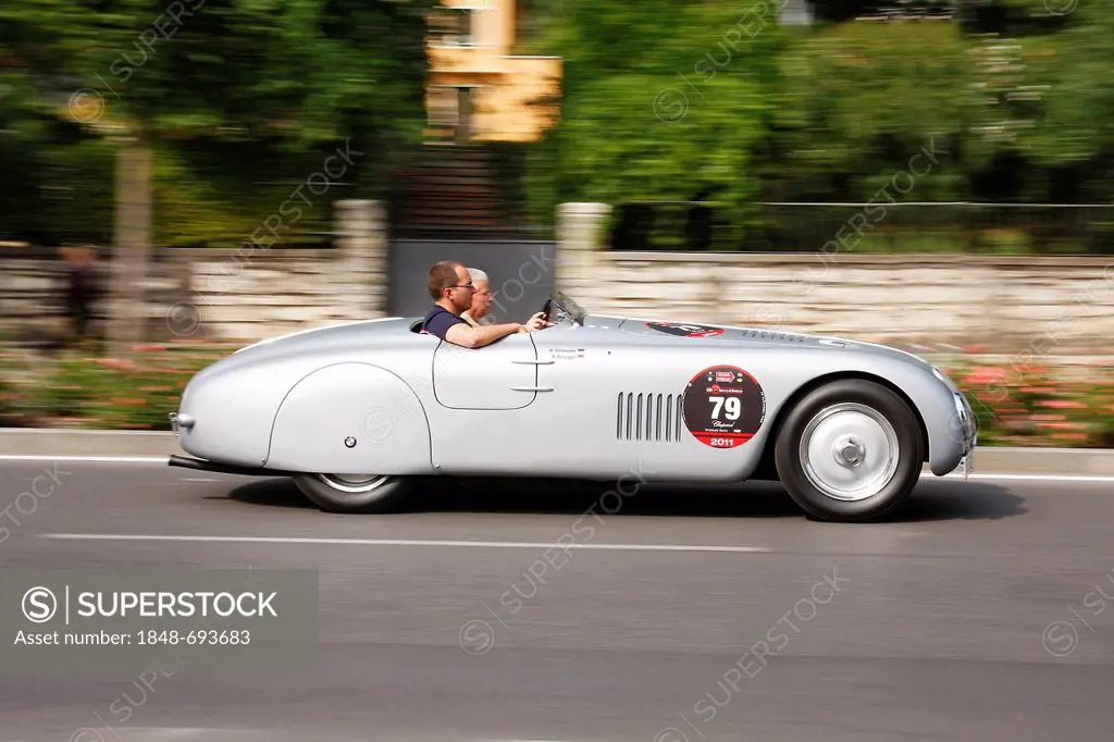 BMW 328 Touring Roadster, built in 1937, vintage car from the BMW Museum, 2011 Mille Miglia, Brescia, Lombardy, Italy, Europe
