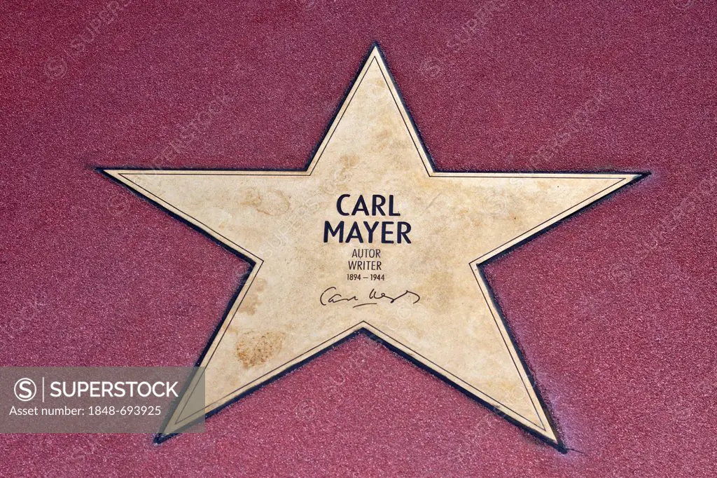 Star of Carl Mayer, Boulevard der Stars, walk of stars, Potsdamer Platz square, Berlin, Germany, Europe