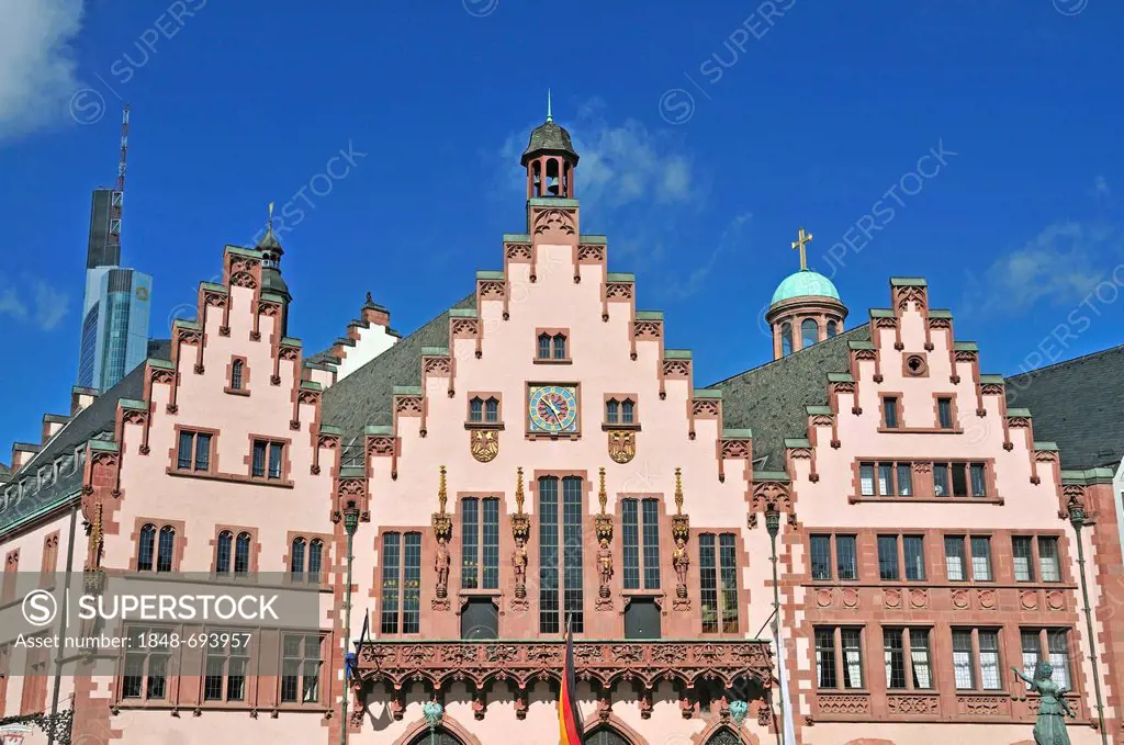 Roemer building, town hall, Roemerberg square, Frankfurt am Main, Hesse, Germany, Europe, PublicGround