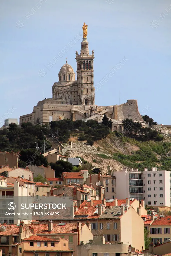 Church Notre-Dame de la Garde, Marseille, Département Bouches du Rhône, Région Provence Alpes Côte d'Azur, France, Europe
