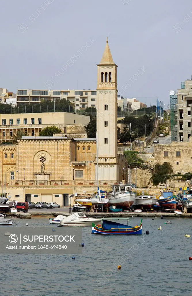 St. Anne's parish church, Marsaskala, Malta, Europe