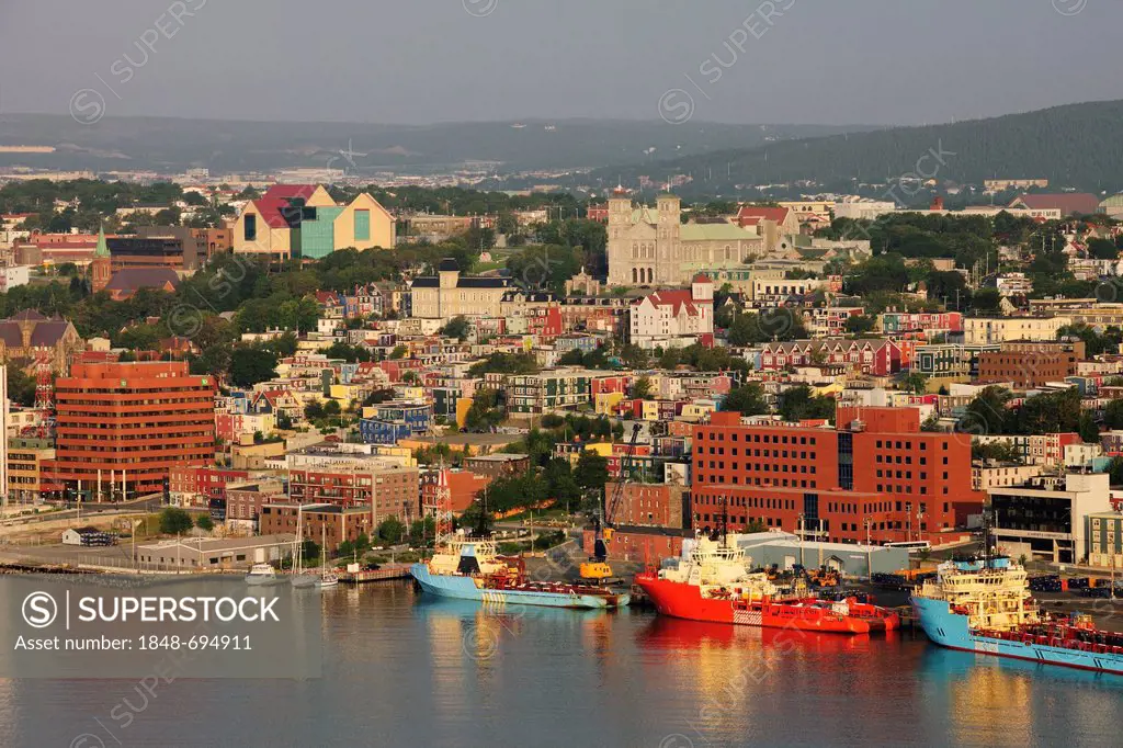 St. John's, the capital of Newfoundland as viewed from Signal Hill, St. John's, Newfoundland, Canada, North America